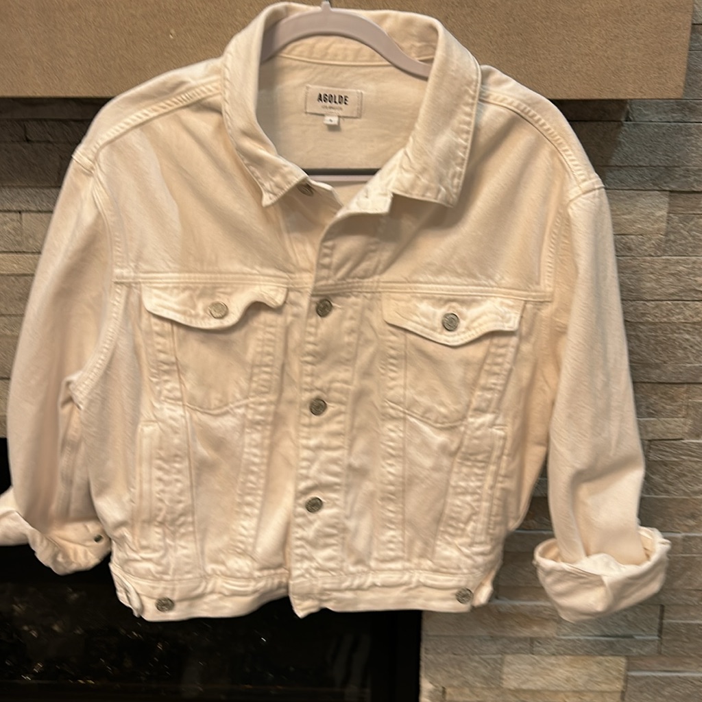 Agolde Dorian White Jean Jacket Eggshell Like New